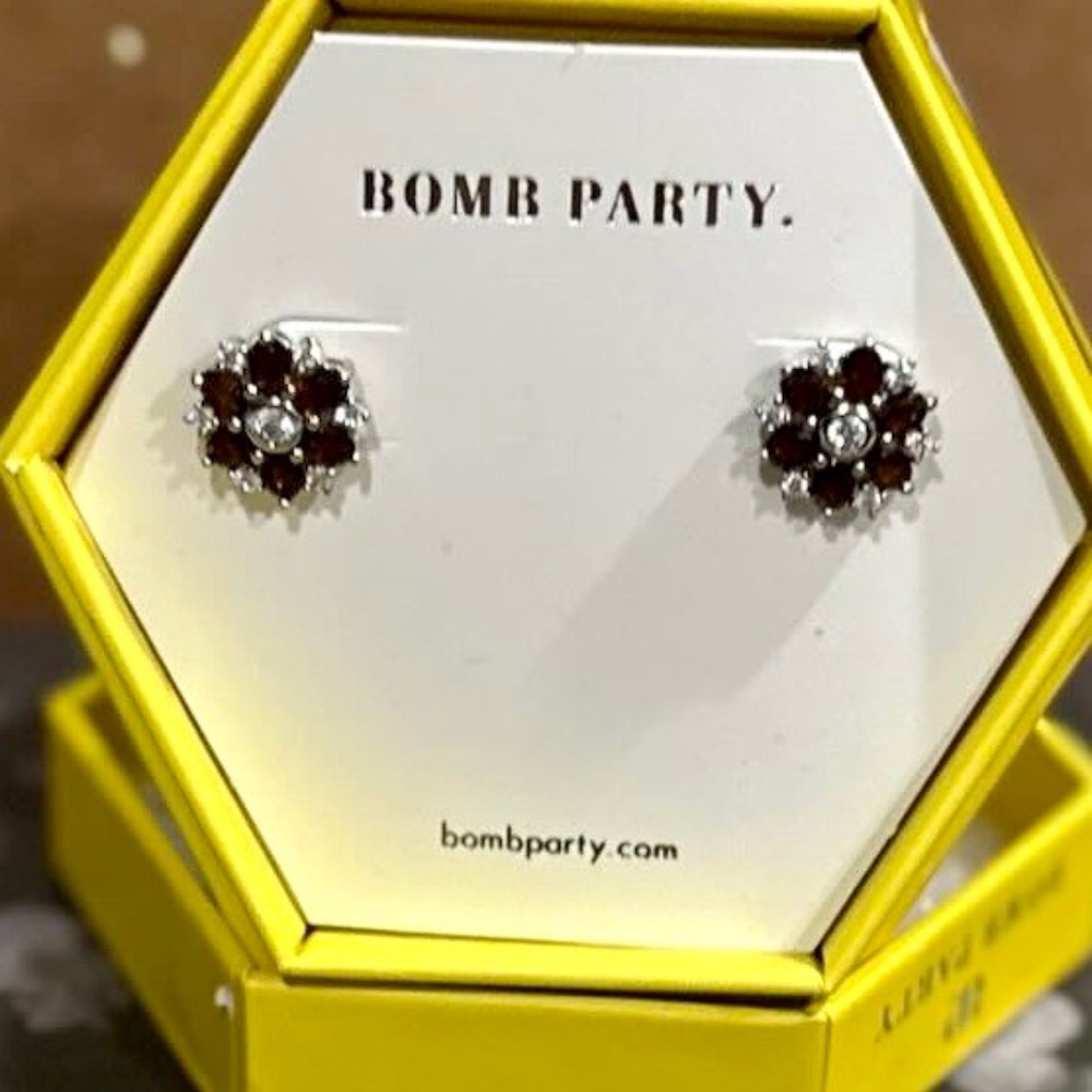 🍫✨ Bomb Party Rhodium-Plated “Chocolate Topaz” Lab-Created Earrings ✨🍫